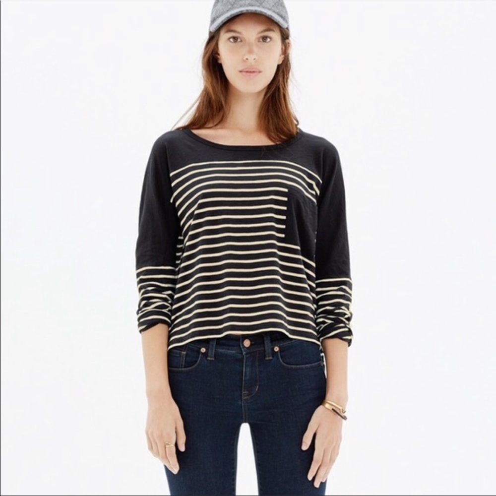 Madewell • Long Sleeve Stripe Pocket Tee